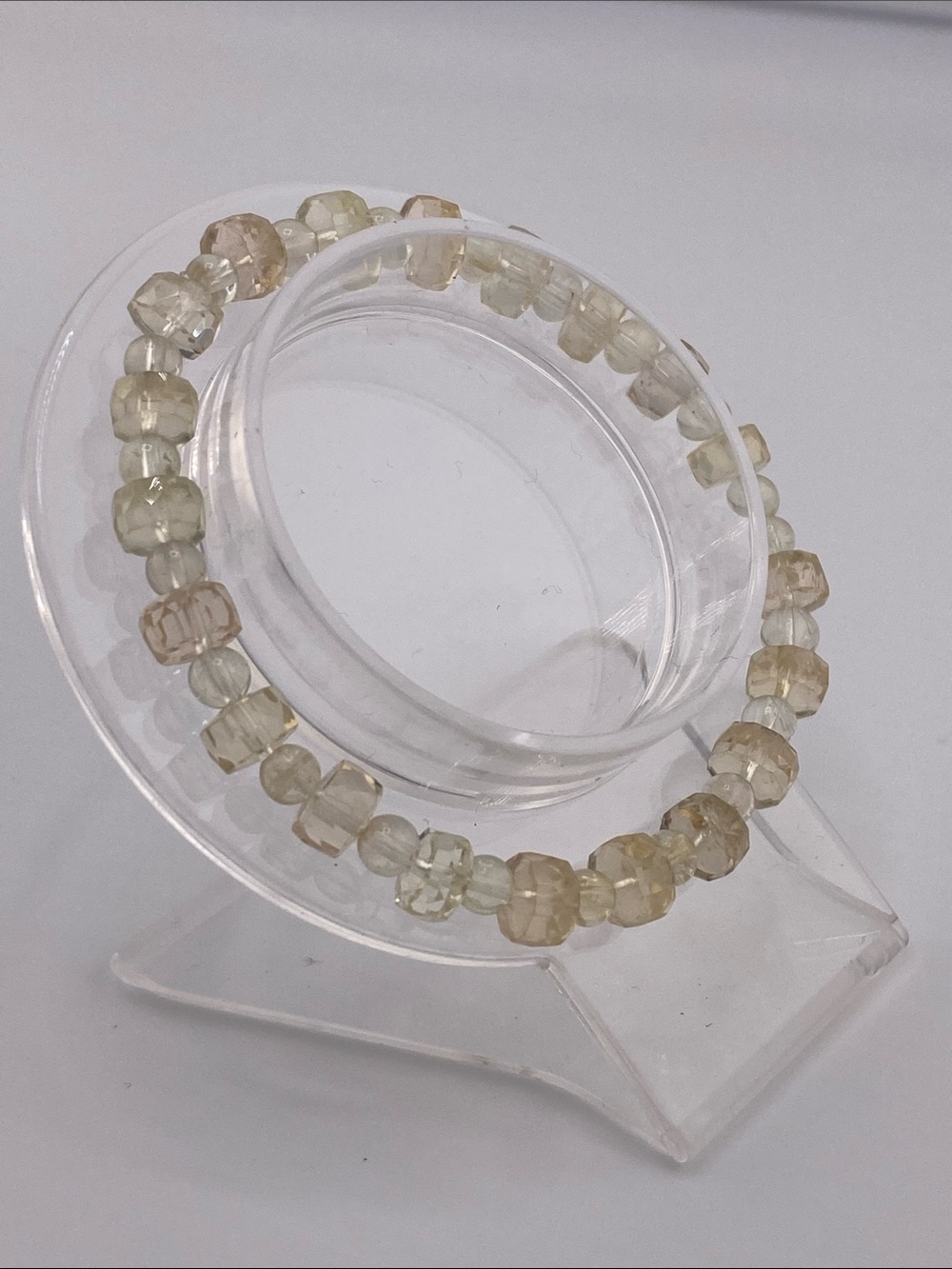 Sparkling Faceted Natural Citrine Rondelle Bracelet